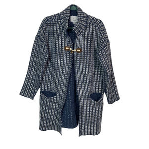 Evy's Tree - The Aubrey, Long Blue wool blend coat, Size M